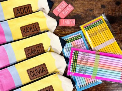 Pencil Pouch &amp; Custom Name Pencil Sets