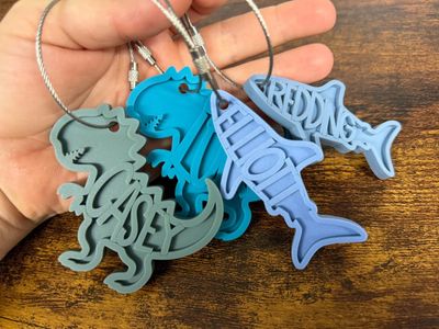 Shark &amp; Dino Bag Tags