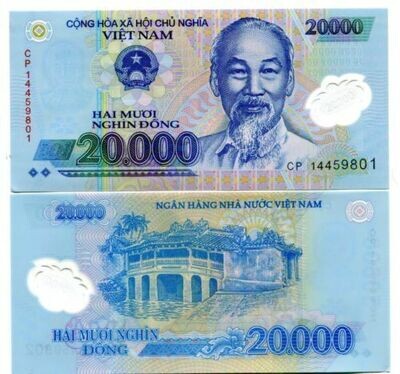 Vietnam 20,000 Dong Banknote, UNC, Polymer
