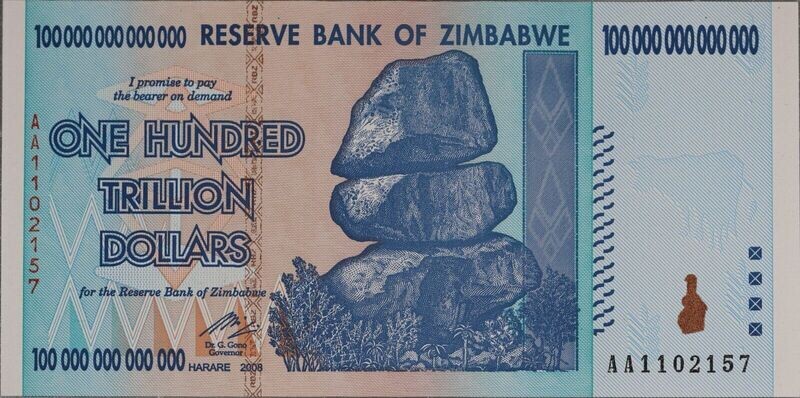 Zimbabwe 100 Trillion Dollars Banknote, 2008, P-91, UNC