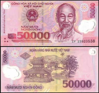 Vietnam 50,000 Dong Banknote, Uncirculated, Polymer