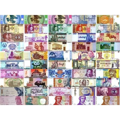 50 Pieces of Different World Mixed Foreign Banknote Set, Currency, UNC
