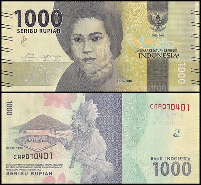 Indonesia 1,000 Rupiah Banknote, 2017, P-154b, UNC