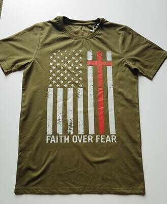 FAITH OVER FEAR ( OLIVE) FLAG
