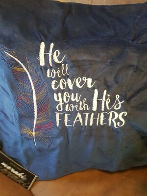 HE WILL COVER YOU WITH HIS FEATHERS - BLUE