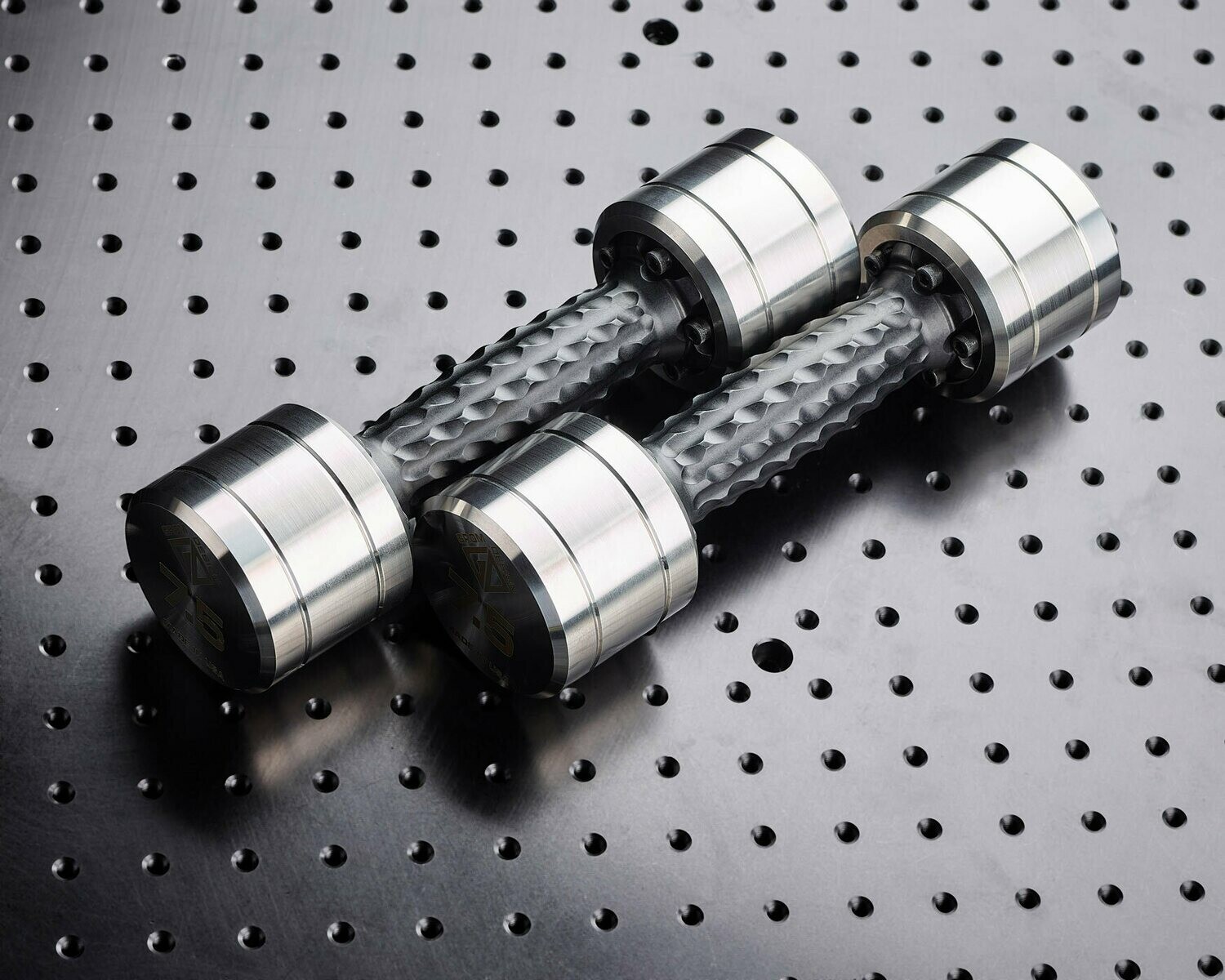 7.5 pound dumbbells Made in USA Stainless Steel CNC Machined