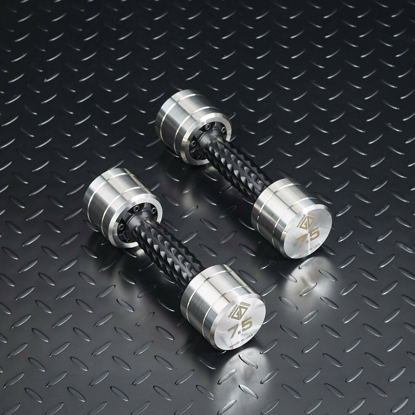 7.5 pound dumbbells Made in USA Stainless Steel CNC Machined