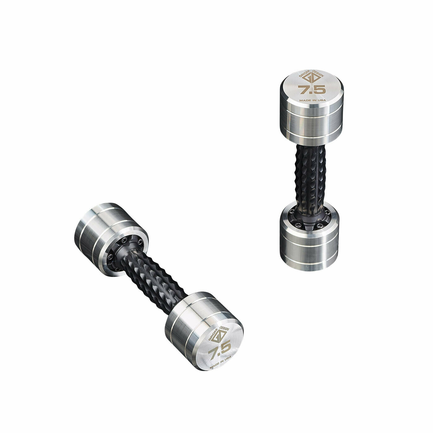 7.5 pound dumbbells Made in USA Stainless Steel CNC Machined