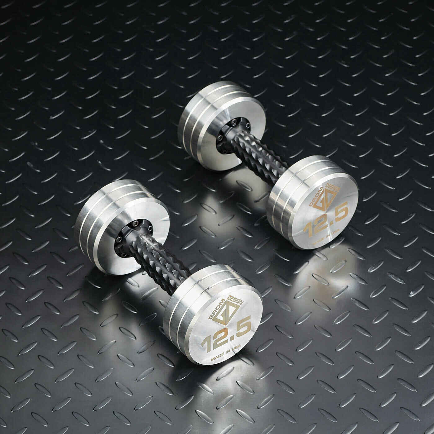 12.5 pound dumbbells Made in USA Stainless Steel CNC Machined