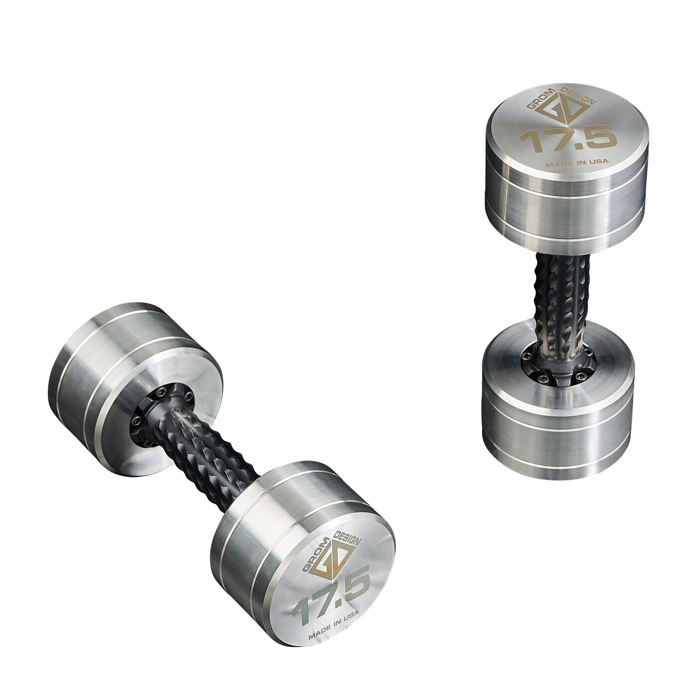 17.5 pound dumbbells Made in USA Stainless Steel CNC Machined