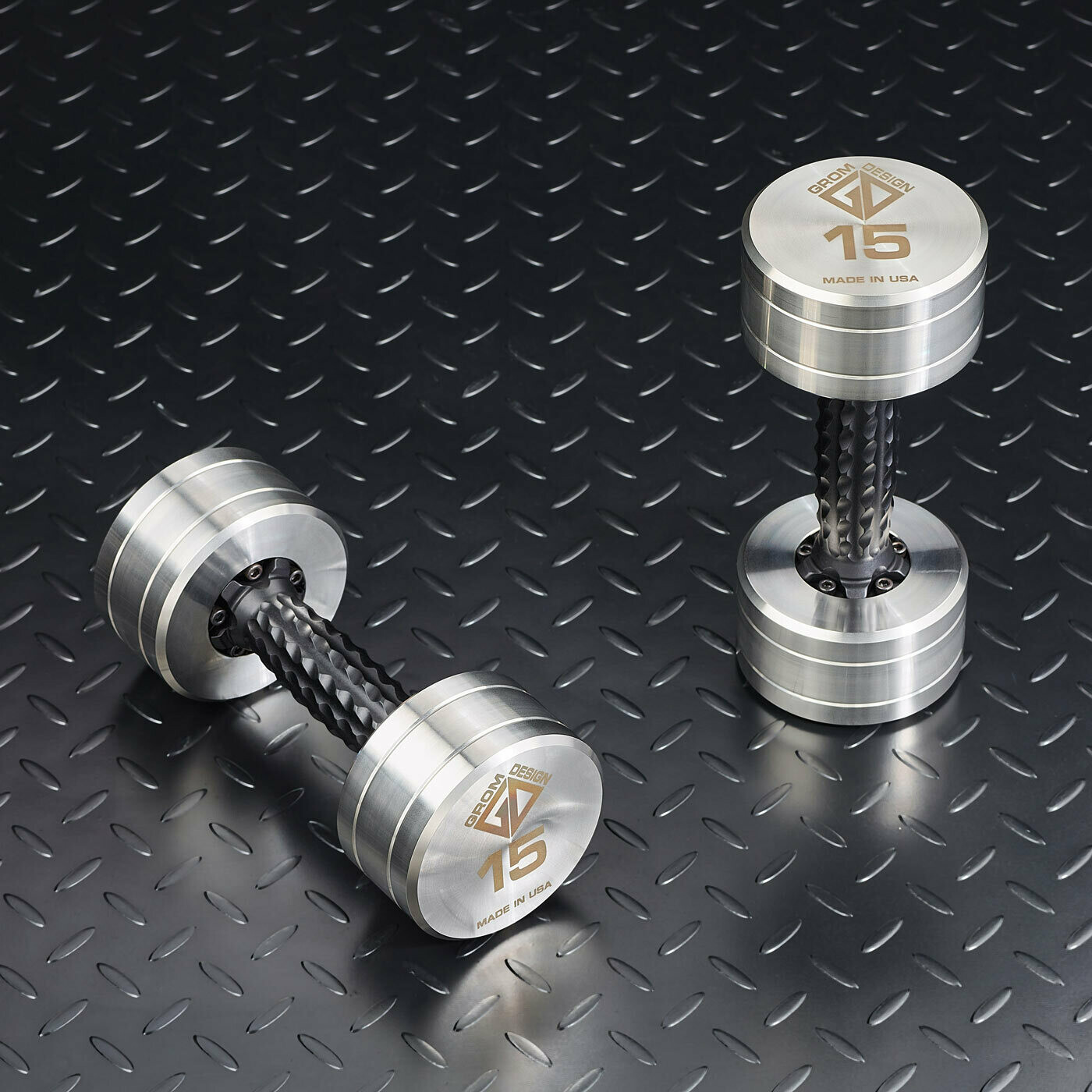 15 pound dumbbells Made in USA Stainless Steel CNC Machined
