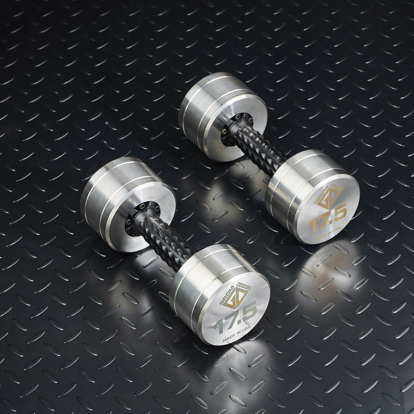 17.5 pound dumbbells Made in USA Stainless Steel CNC Machined