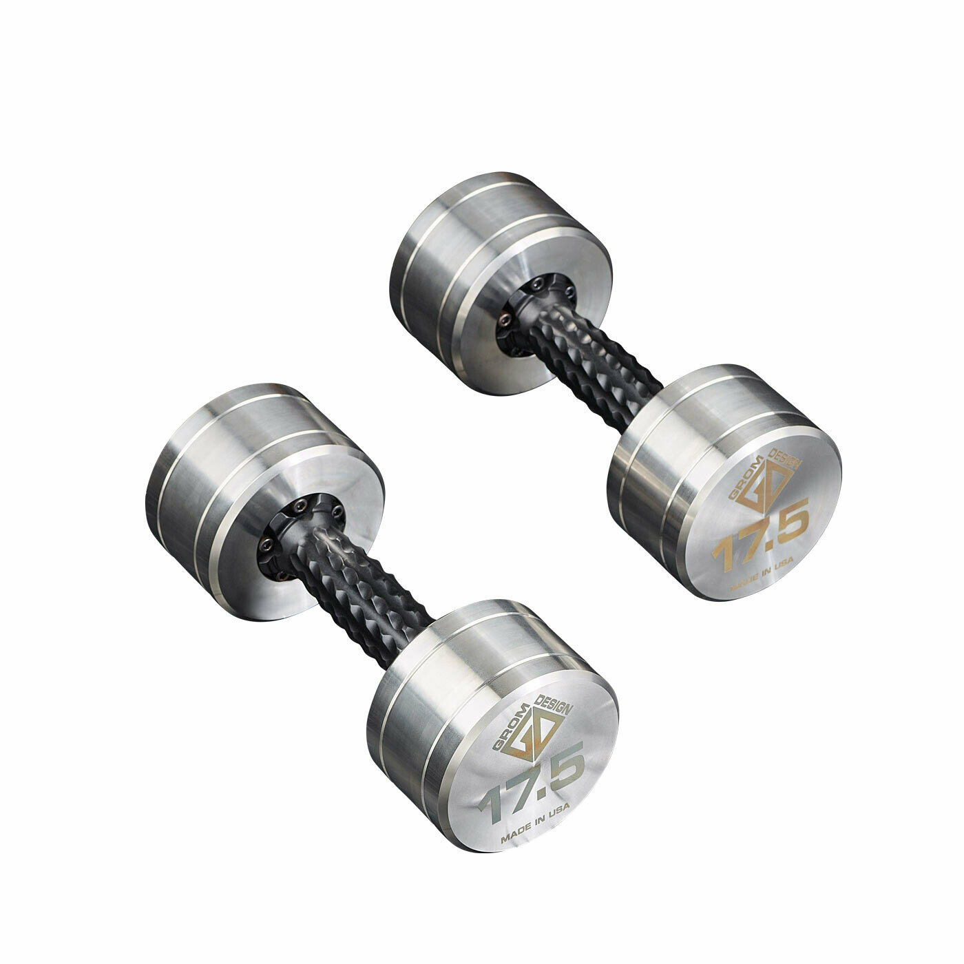 17.5 pound dumbbells Made in USA Stainless Steel CNC Machined