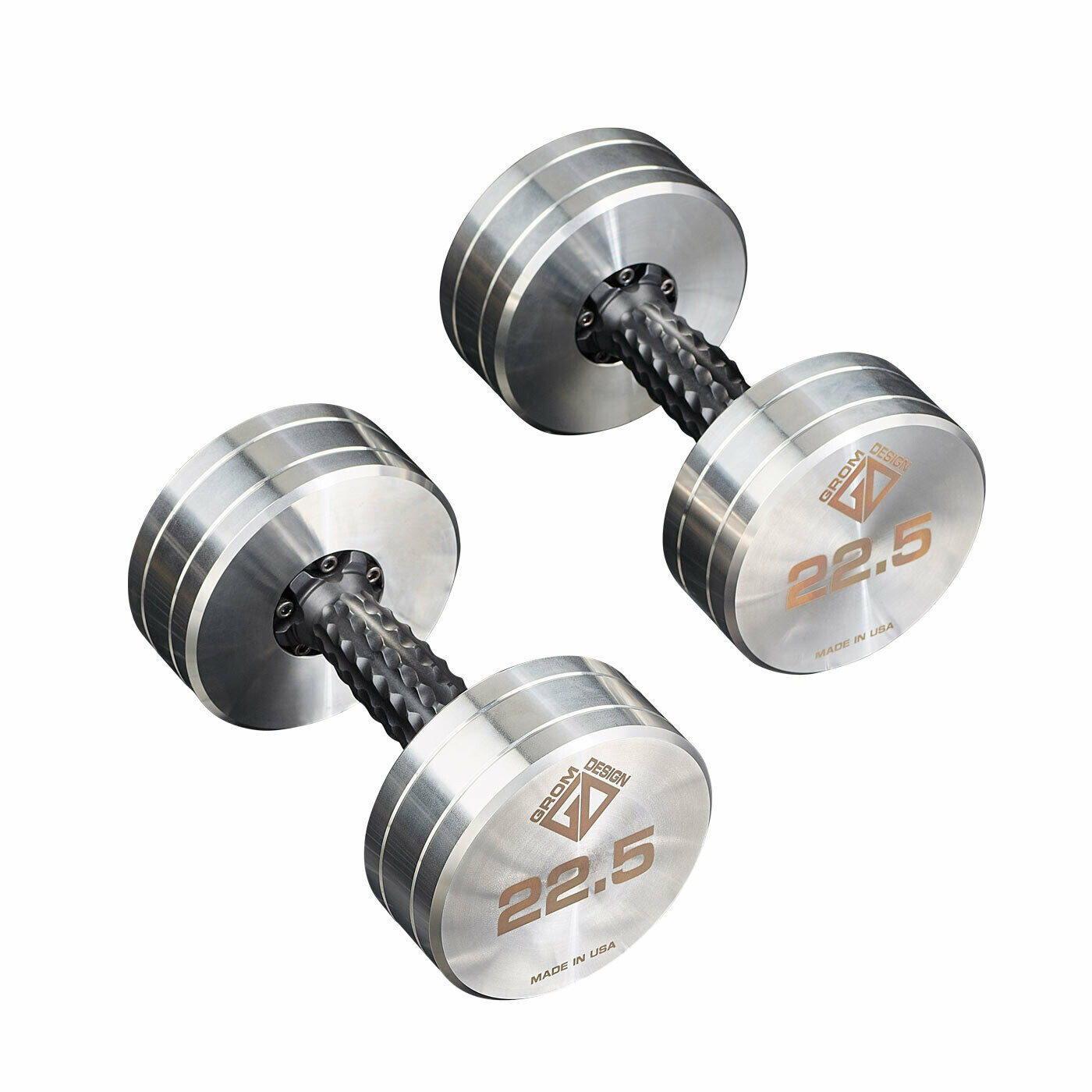 22.5 pound dumbbells Made in USA Stainless Steel CNC Machined