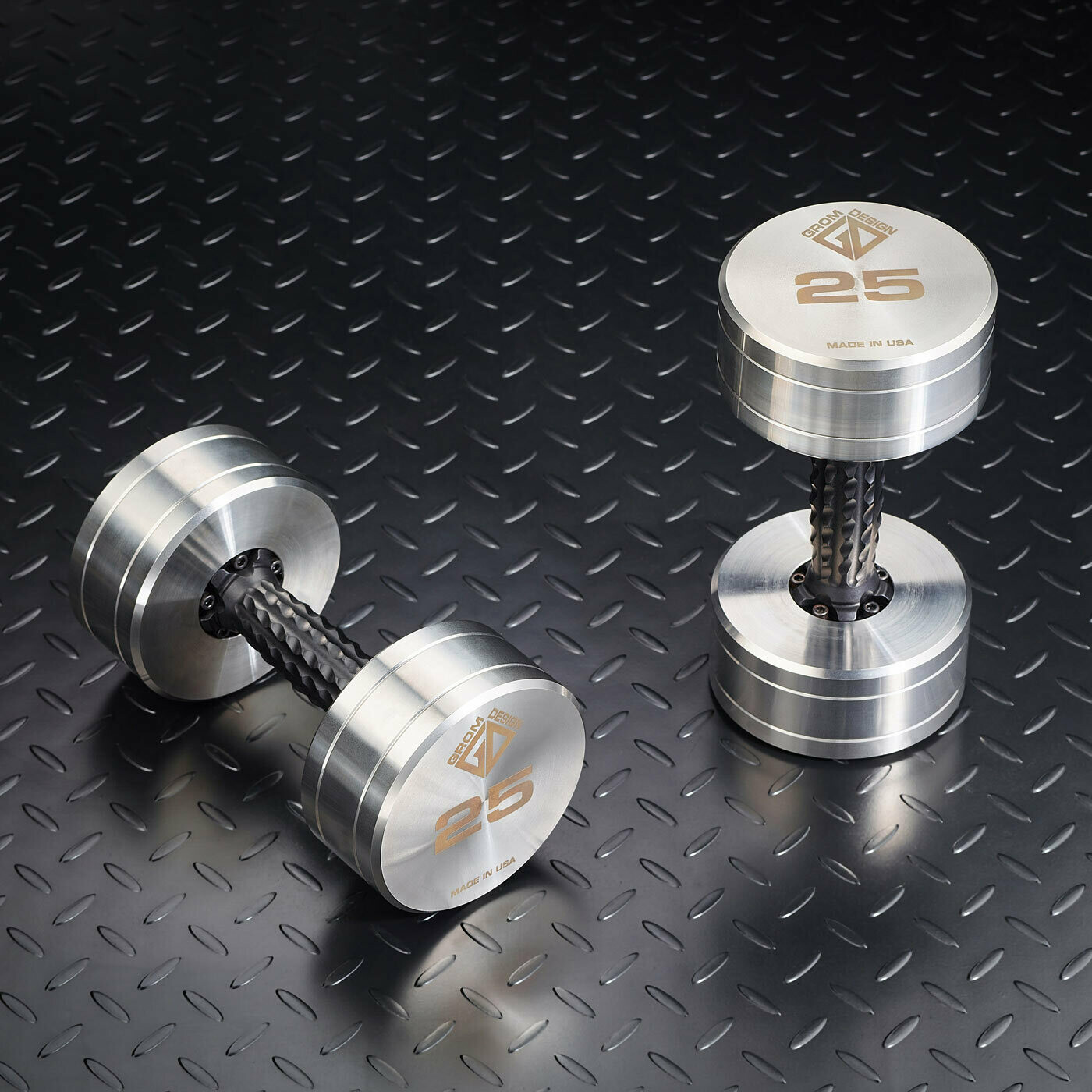 25 pound dumbbells Made in USA Stainless Steel CNC Machined