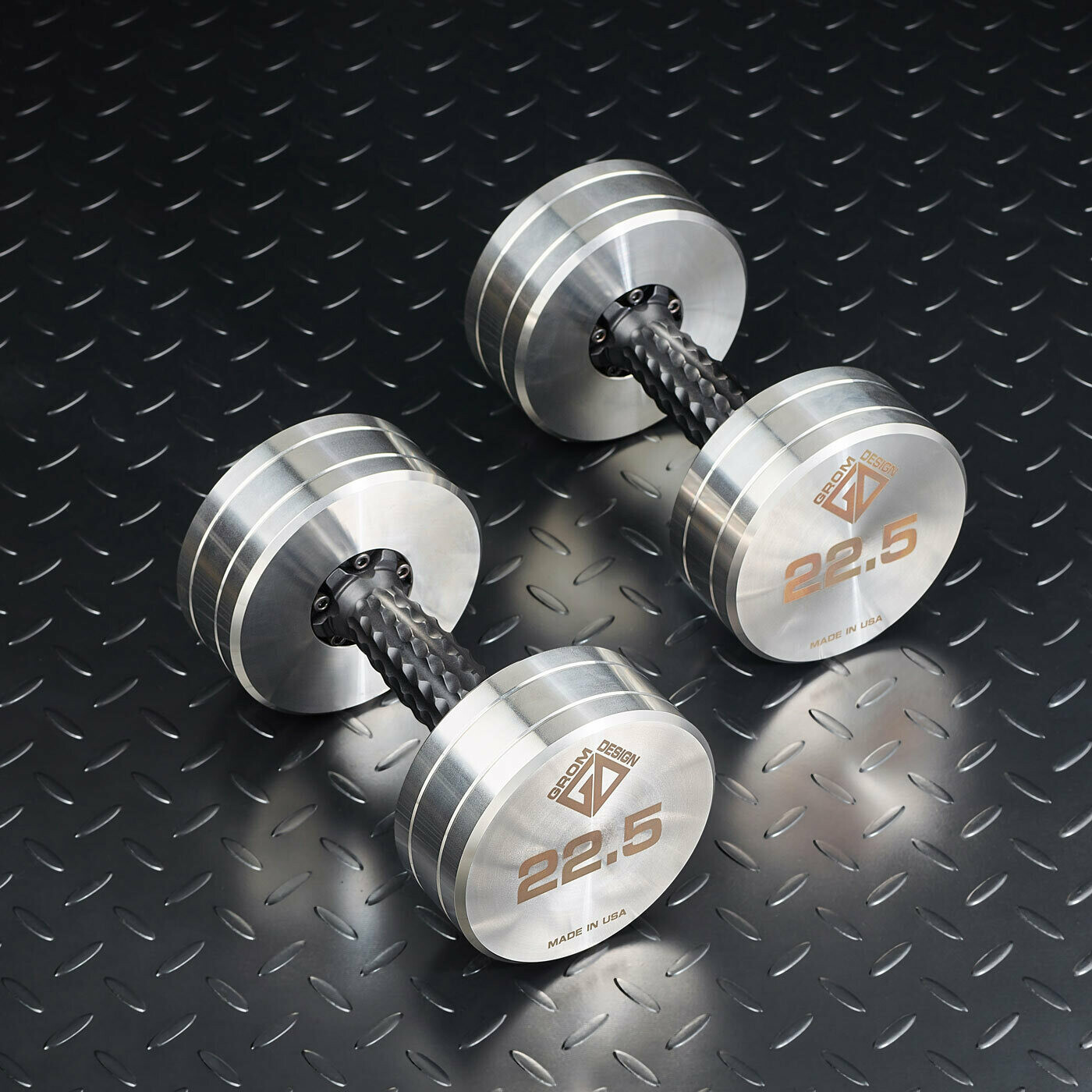 22.5 pound dumbbells Made in USA Stainless Steel CNC Machined