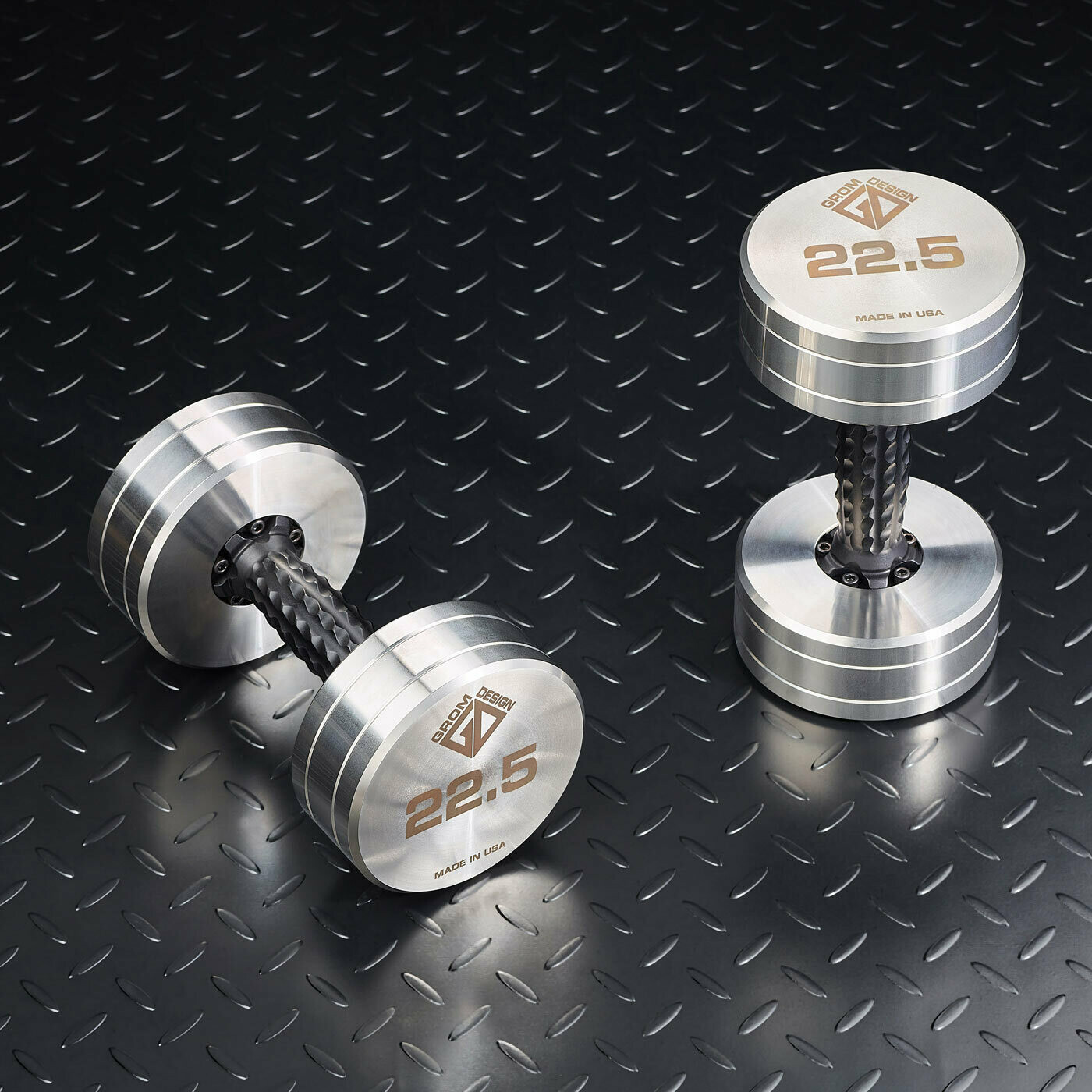 22.5 pound dumbbells Made in USA Stainless Steel CNC Machined