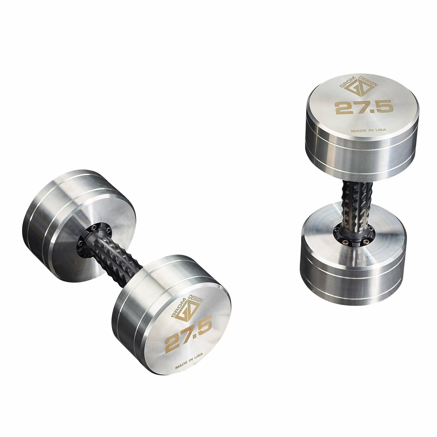 27.5 pound dumbbells Made in USA Stainless Steel CNC Machined