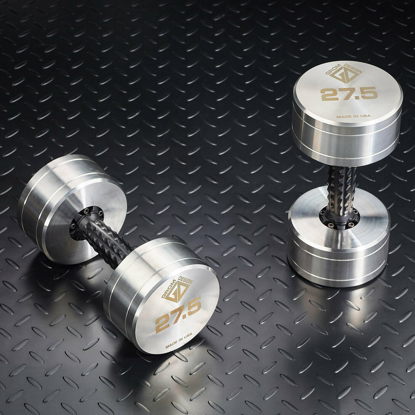 27.5 pound dumbbells Made in USA Stainless Steel CNC Machined