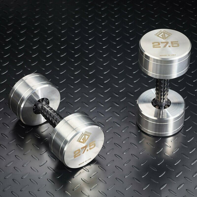 27.5 pound dumbbells Made in USA Stainless Steel CNC Machined