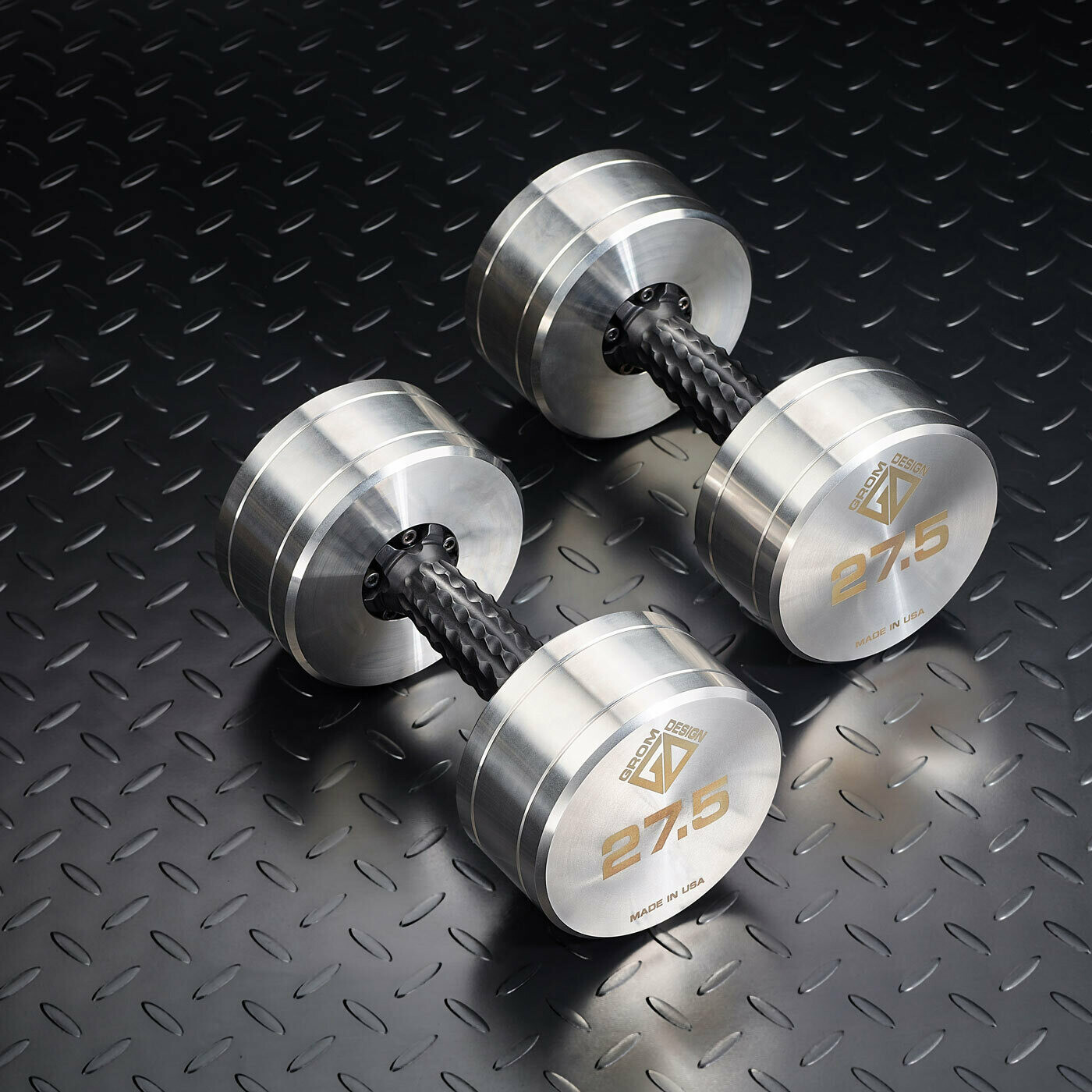 27.5 pound dumbbells Made in USA Stainless Steel CNC Machined