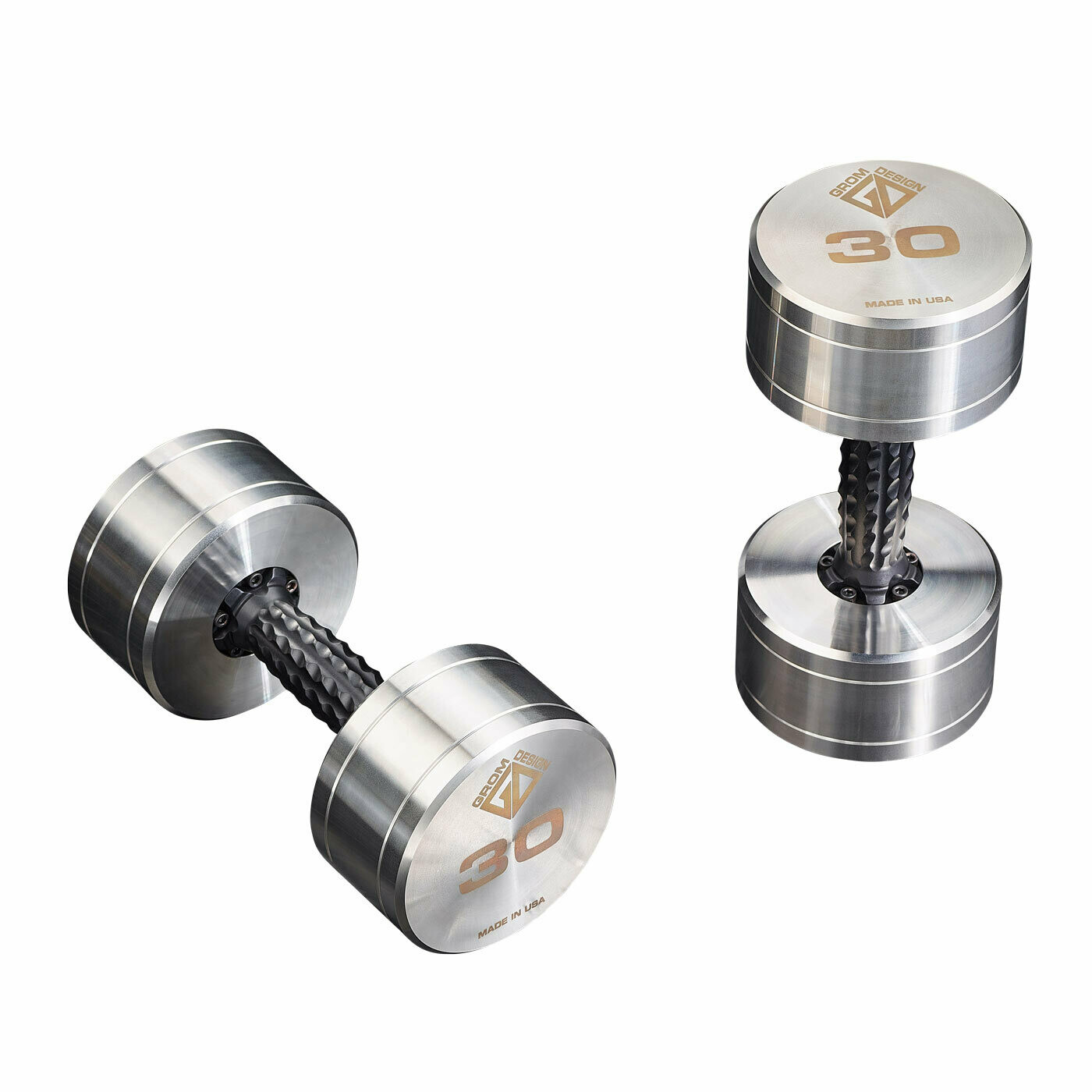 30 pound dumbbells Made in USA Stainless Steel CNC Machined