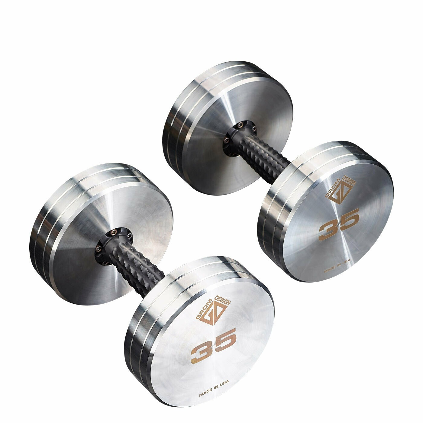 35 pound dumbbells Made in USA Stainless Steel CNC Machined