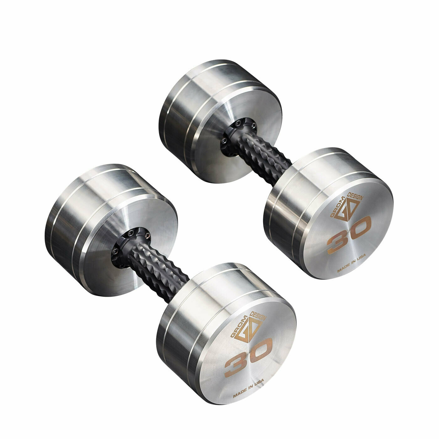 30 pound dumbbells Made in USA Stainless Steel CNC Machined