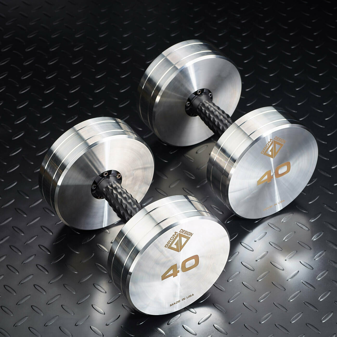 40 pound dumbbells Made in USA Stainless Steel CNC Machined