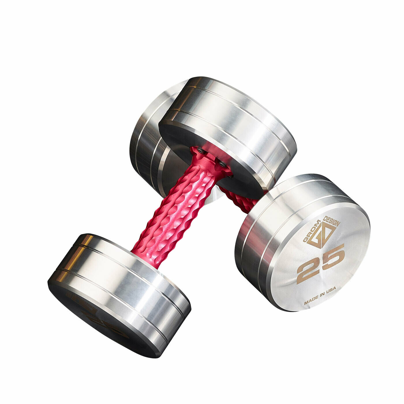 25 R pound dumbbells Made in USA Stainless Steel CNC Machined