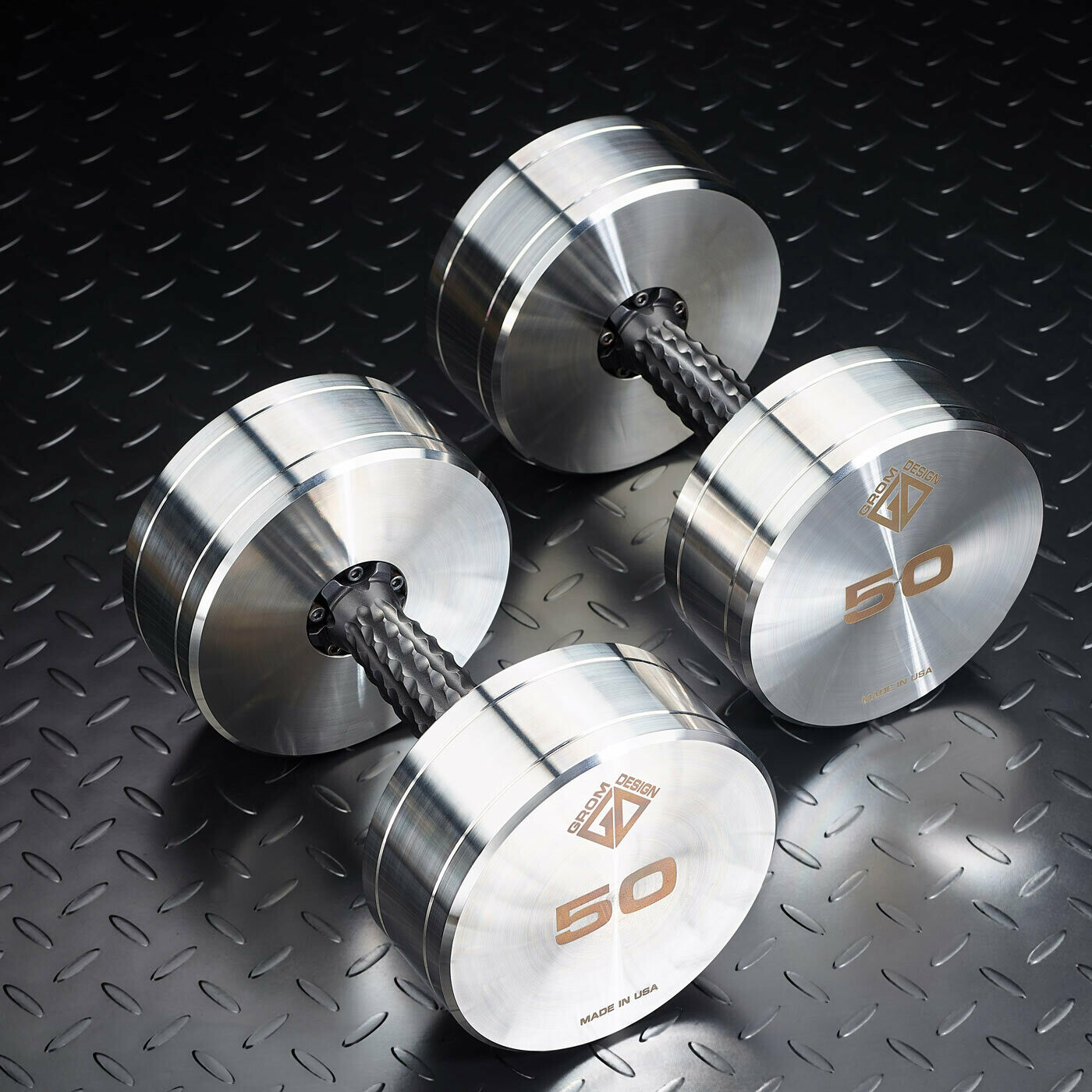 50 pound dumbbells Made in USA Stainless Steel CNC Machined