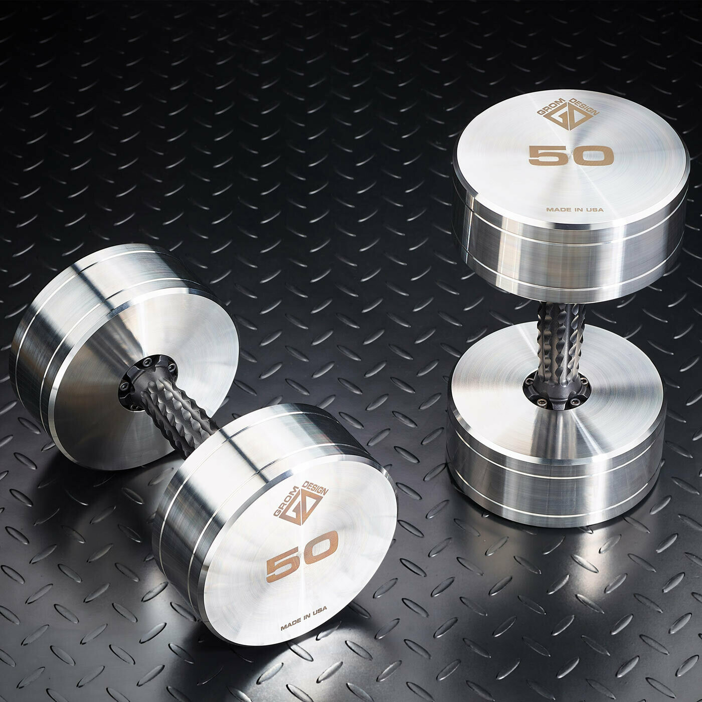 50 pound dumbbells Made in USA Stainless Steel CNC Machined