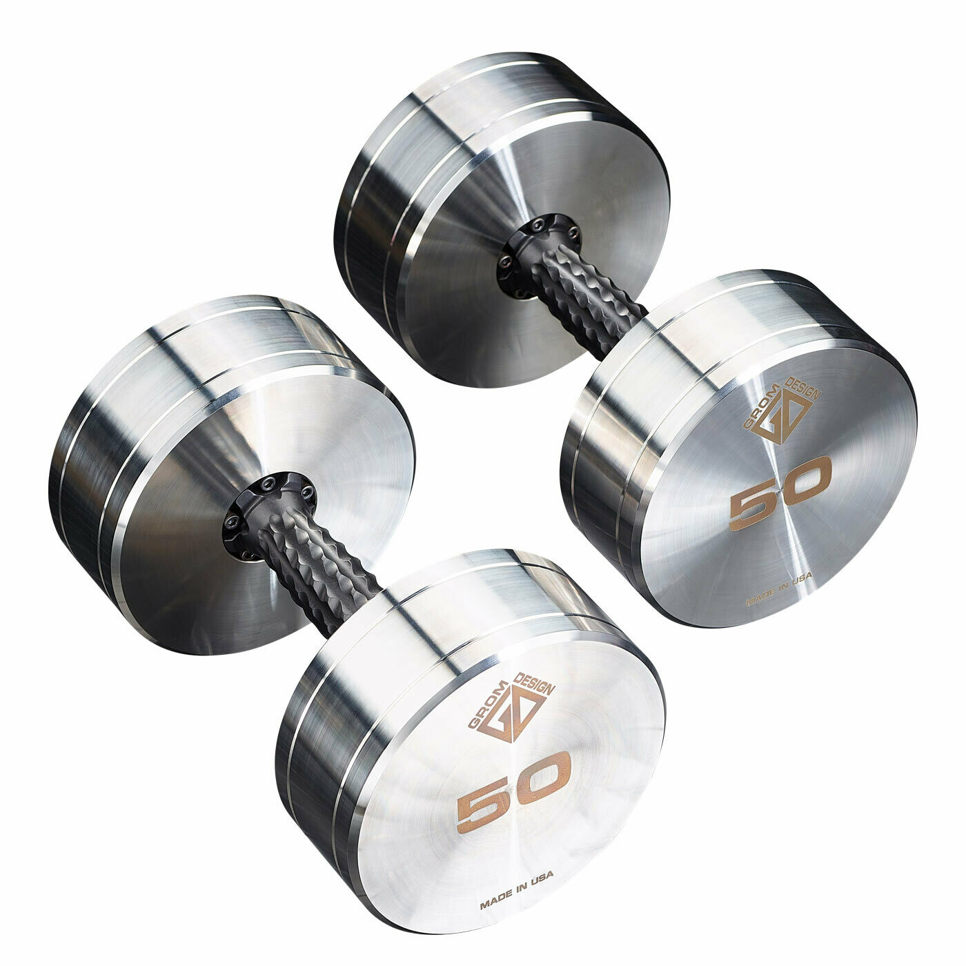 50 pound dumbbells Made in USA Stainless Steel CNC Machined