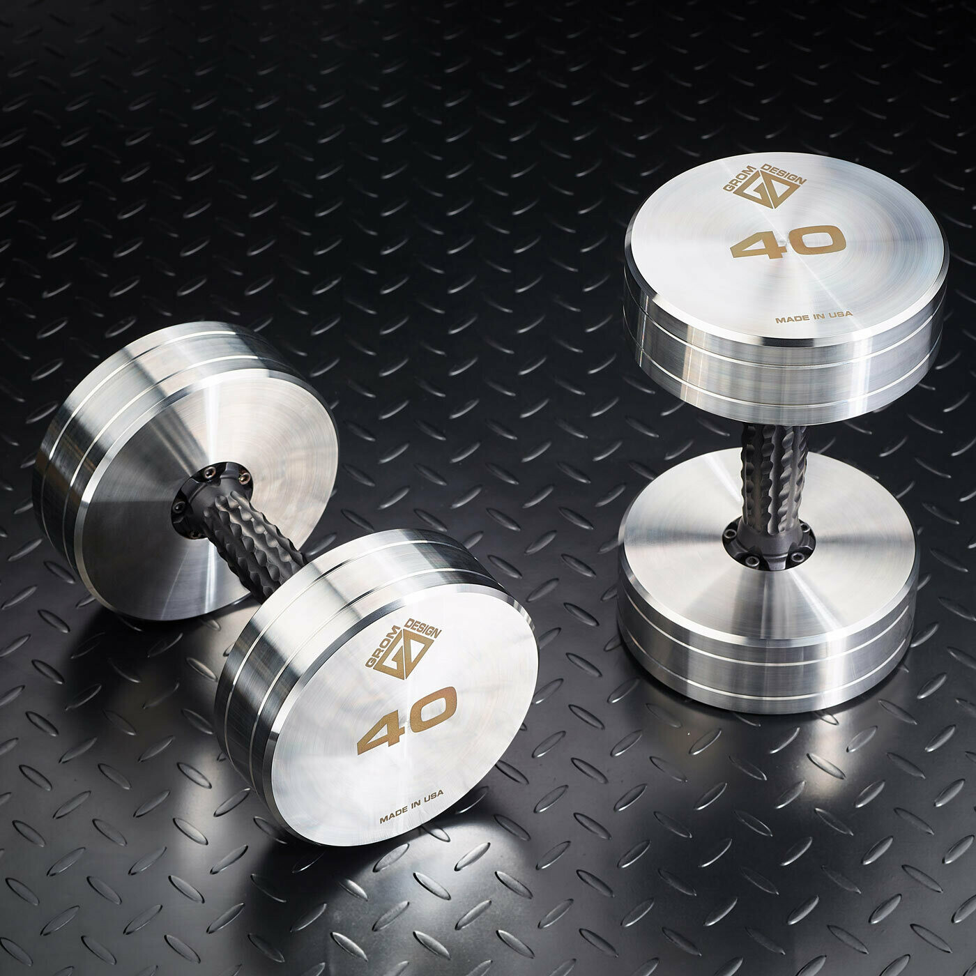 40 pound dumbbells Made in USA Stainless Steel CNC Machined