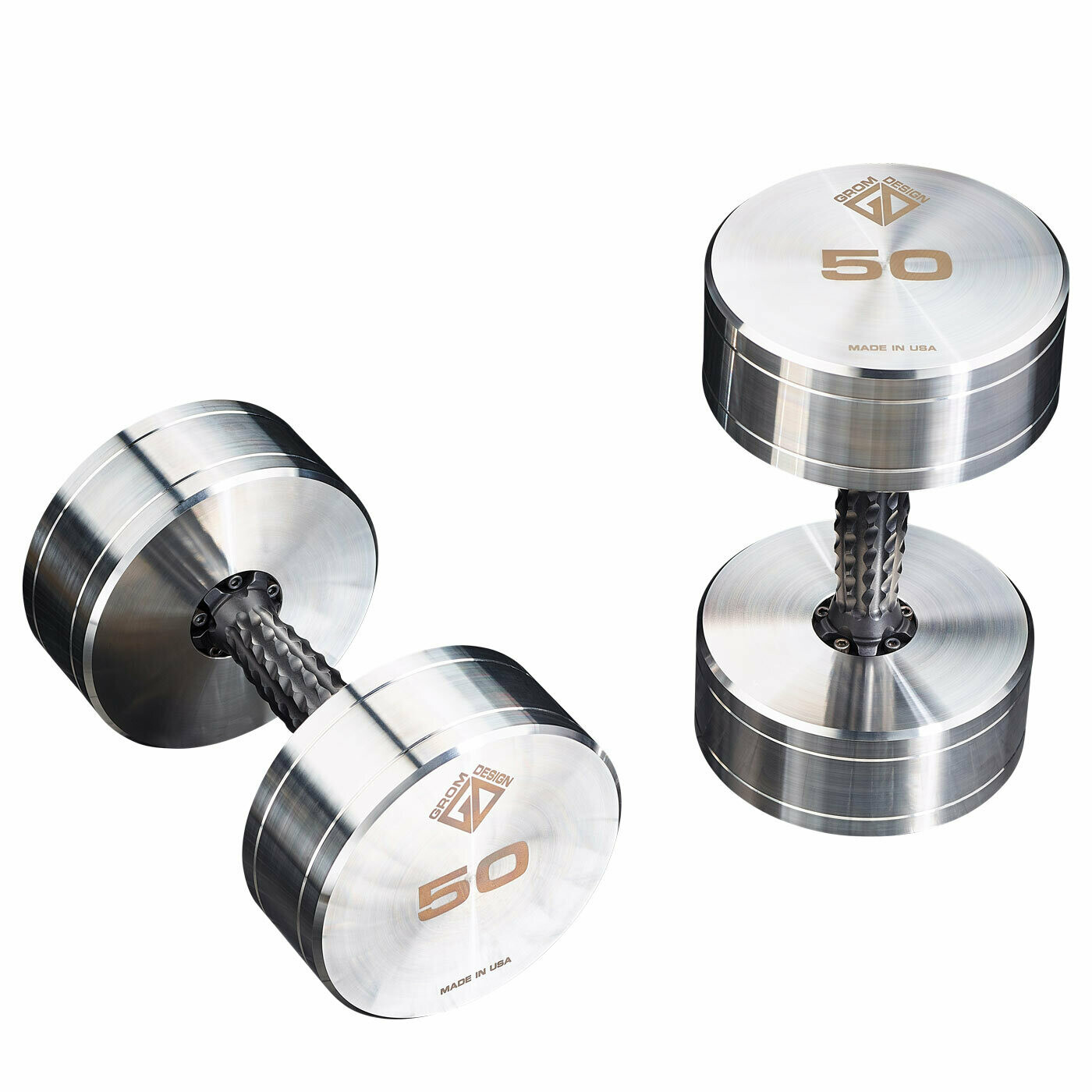 50 pound dumbbells Made in USA Stainless Steel CNC Machined