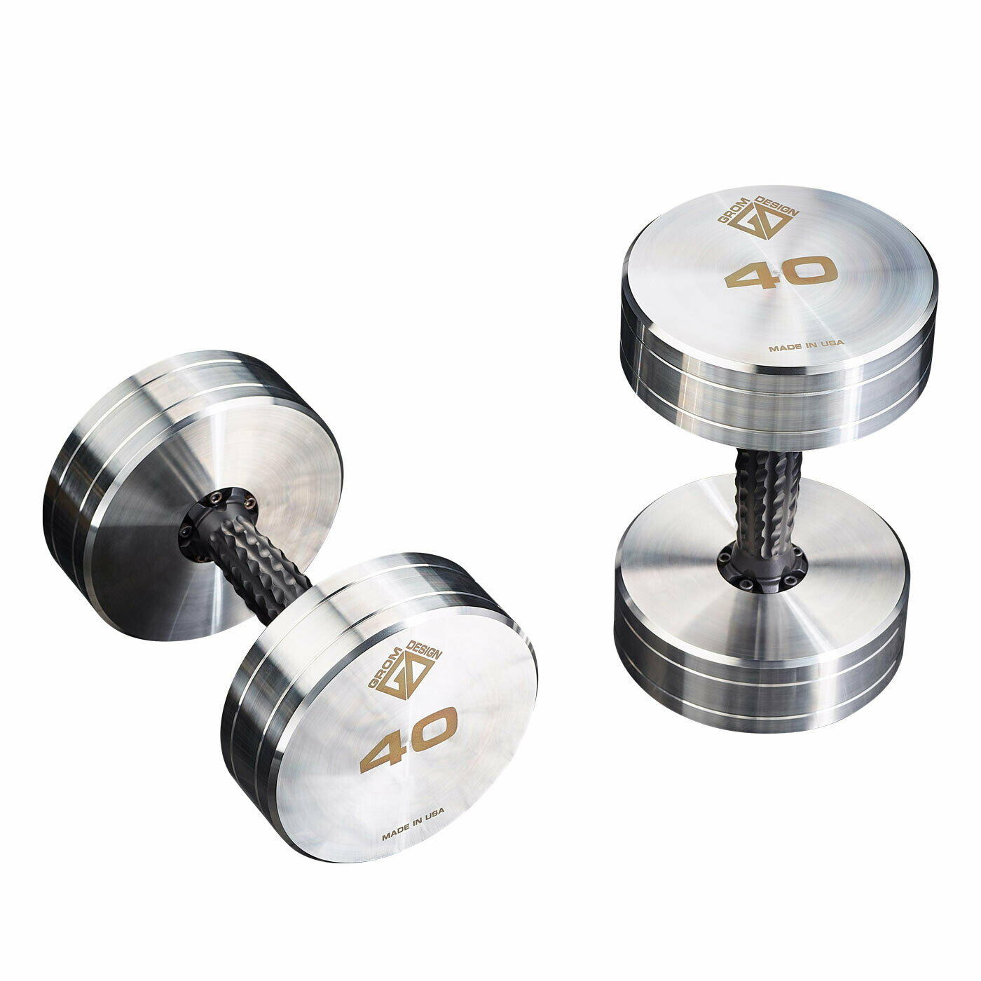 40 pound dumbbells Made in USA Stainless Steel CNC Machined