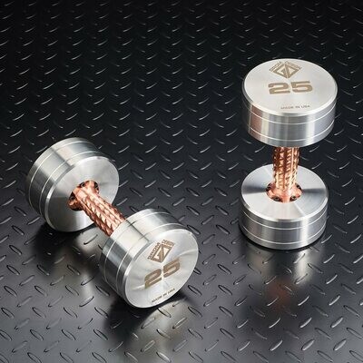 25 C pound dumbbells Made in USA Stainless Steel CNC Machined