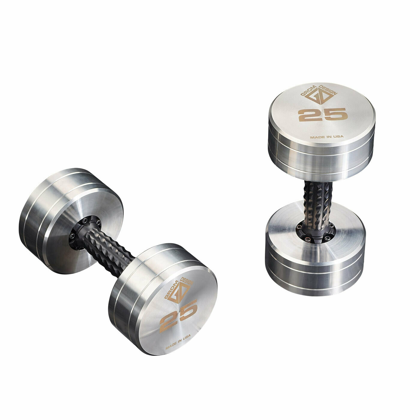 25 pound dumbbells Made in USA Stainless Steel CNC Machined