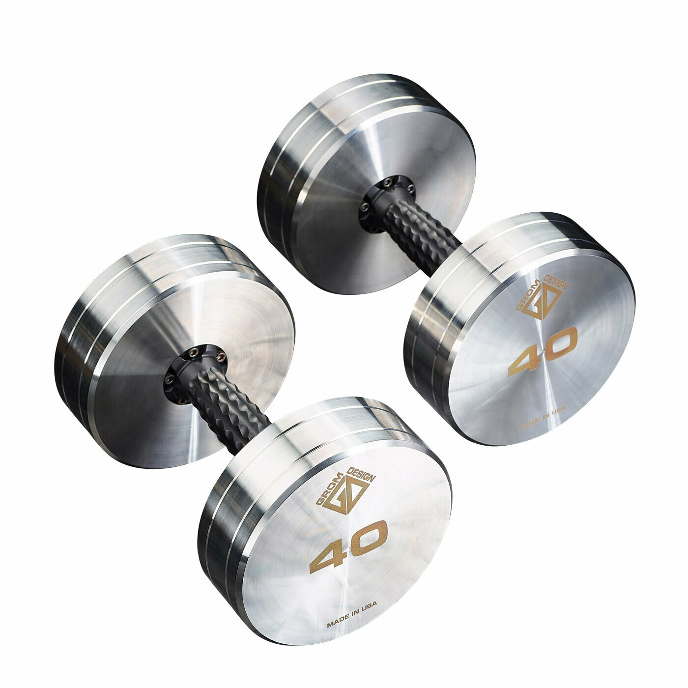 40 pound dumbbells Made in USA Stainless Steel CNC Machined