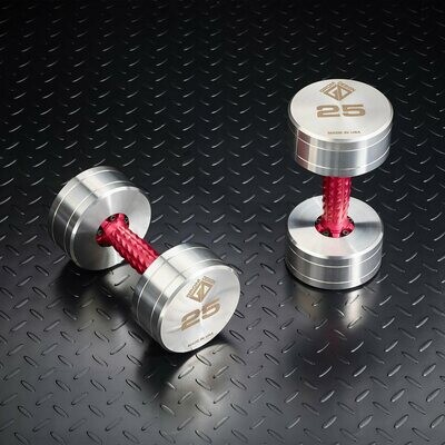 25 R pound dumbbells Made in USA Stainless Steel CNC Machined