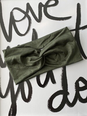 Olive green twist headband