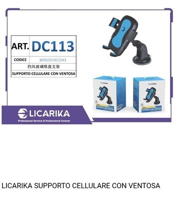 LICARIKA SUPPORTO CELLULARE BLU PER AUTO DC113