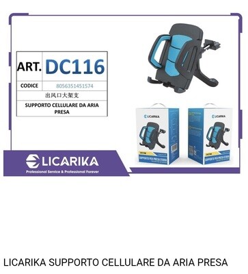 LICARIKA SUPPORTO CELLULARE DA ARIA PRESA DC116
