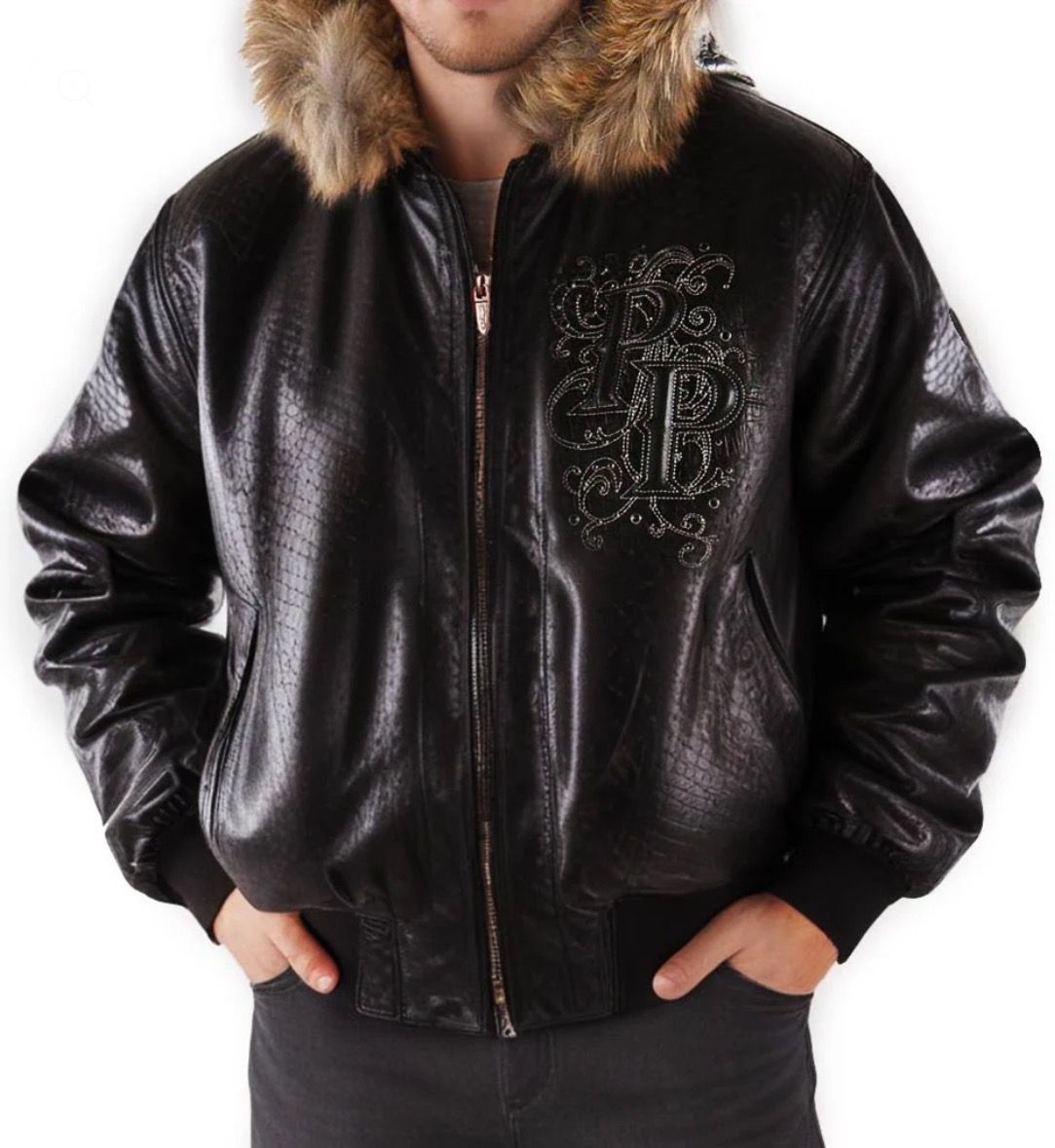 Pelle Black Crocodile Leather with Hoodie
