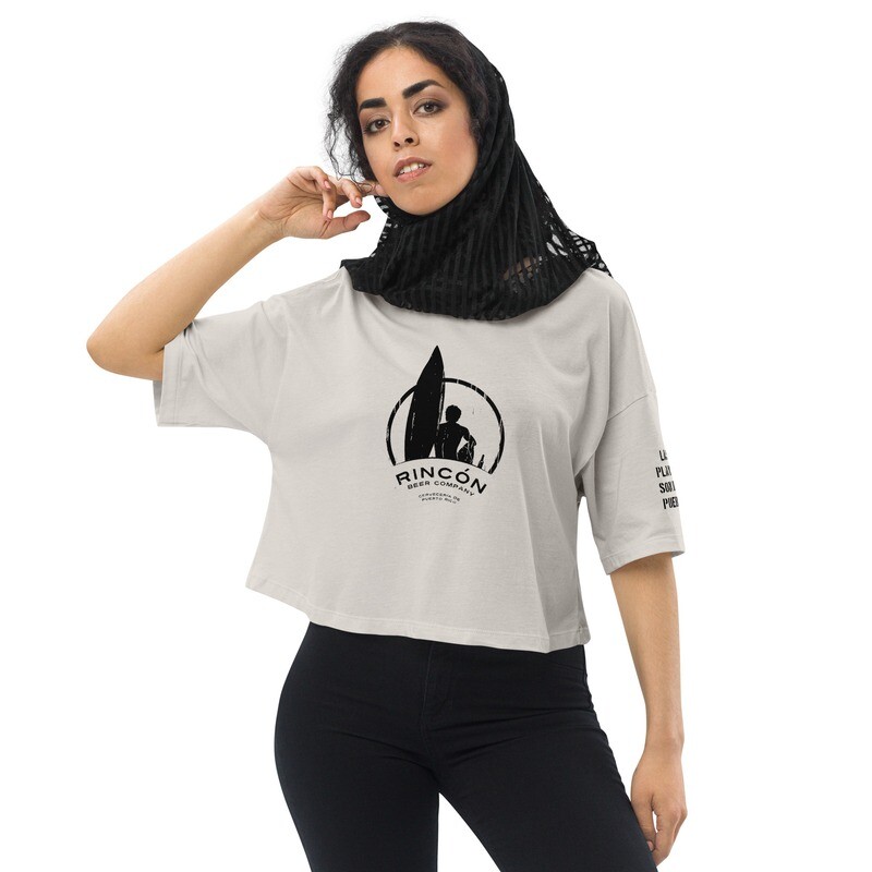 Loose drop shoulder crop top