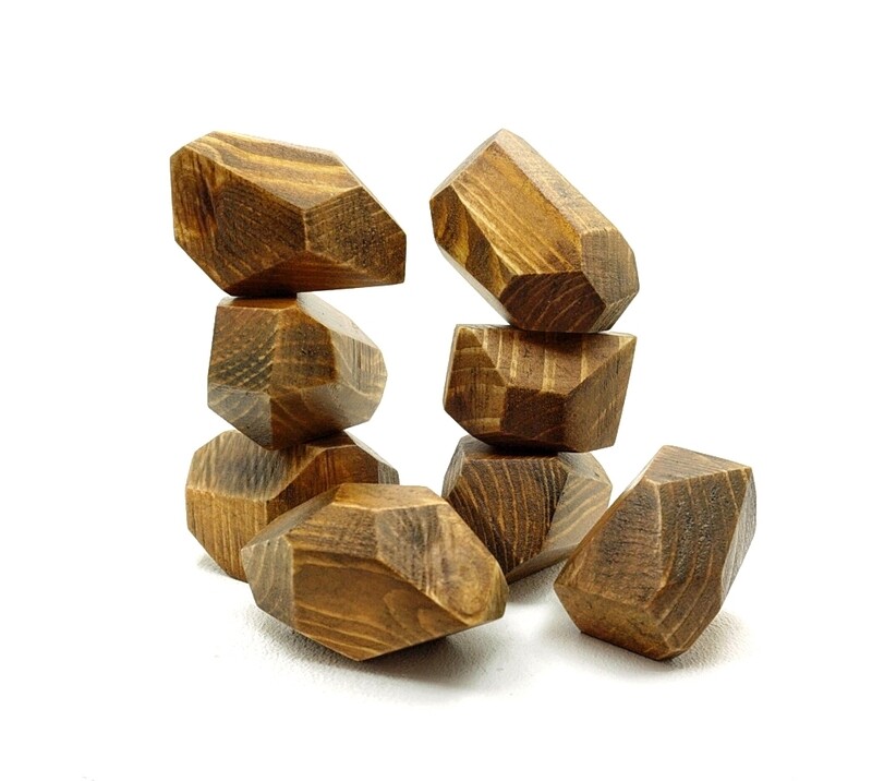Tumi Ishi balancing stones (stained dark brown)