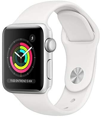 Apple Watch Series 3 (GPS) con cassa 38 mm in alluminio color argento e cinturino Sport bianco