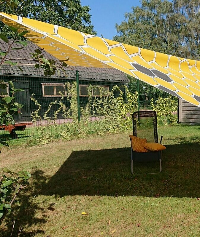 Schaduwdoek, tarp - ontwerp honingraat 300 x 300 cm