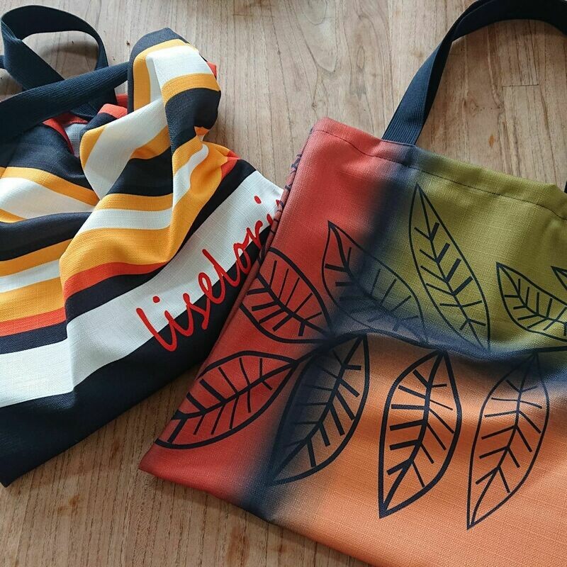 tas, shopper leaves, bladeren