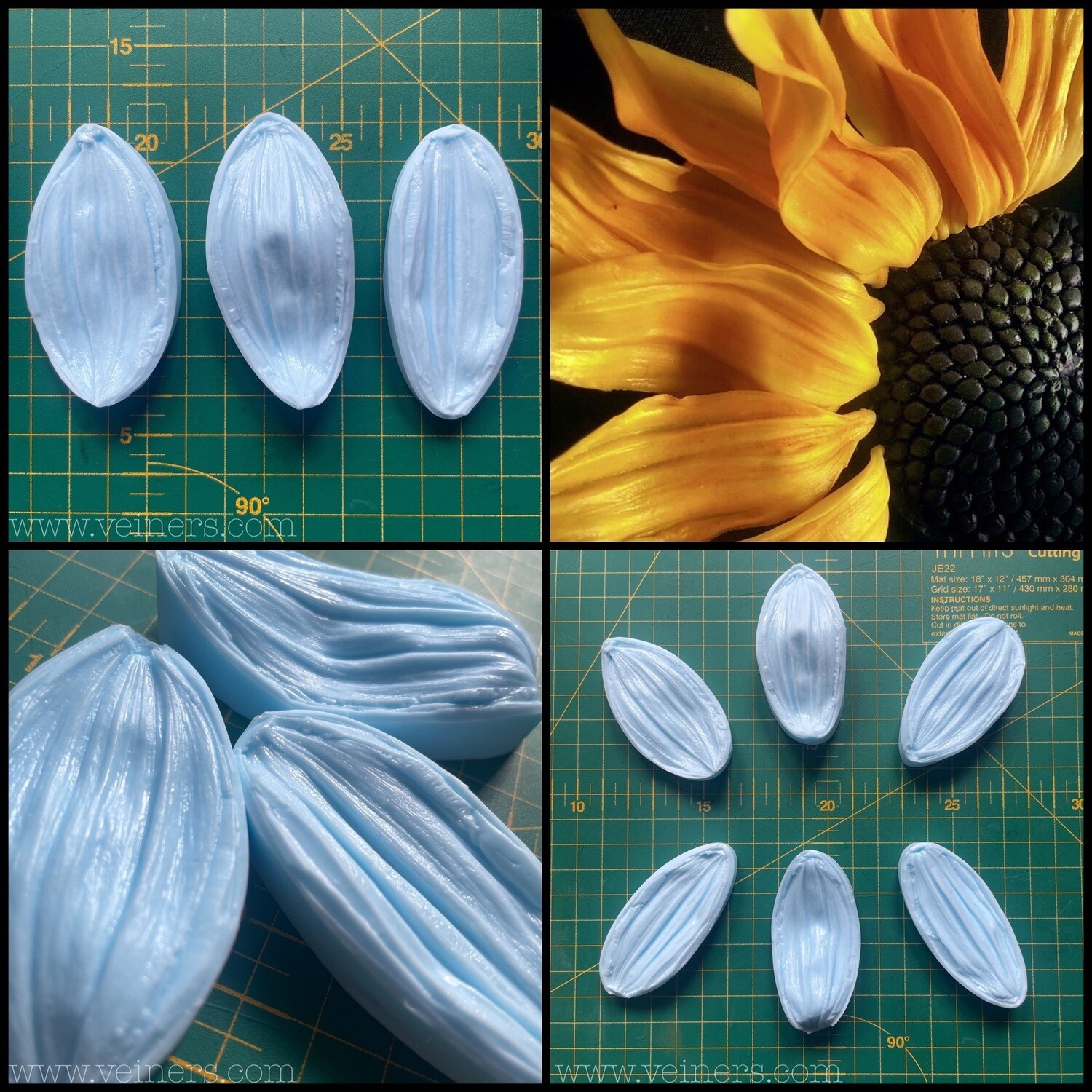 Sunflower Petals, L, 3x VEINER Set + 3 Cutter Set ( Optional)